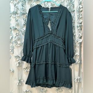 Green long sleeve mini with cute details